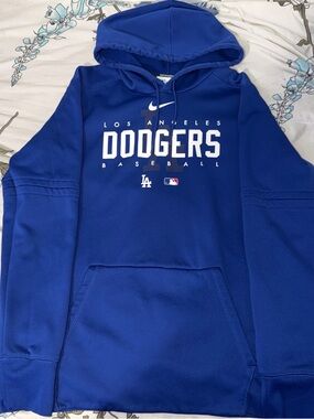 Nike Los Angeles Dodgers Royal Blue Pullover Hoodie Mens Medium